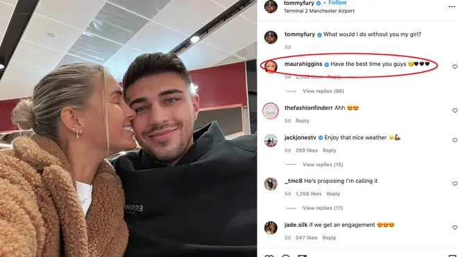 Maura Higgins left a cryptic comment on Tommy Fury's post