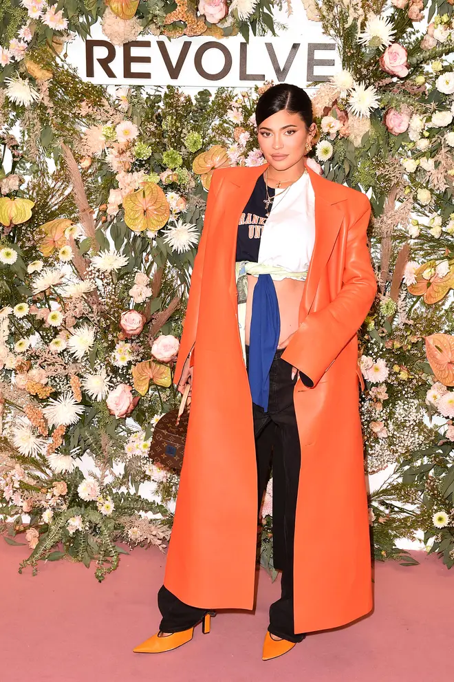 Kylie Jenner walks the red carpet in a bright ensemble