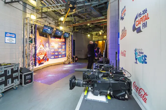 The bass station is all set up backstage at the Jingle Bell Ball