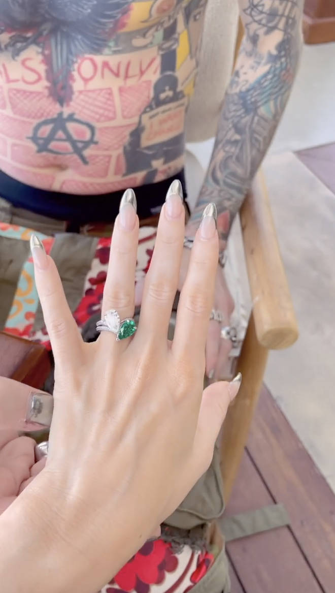 Megan Fox's engagement ring features hers and MGK's birthstones