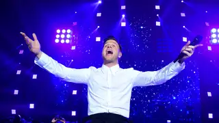 Olly Murs on stage at the Jingle Bell Ball 2018