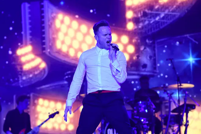 Olly Murs on stage at the Jingle Bell Ball 2018