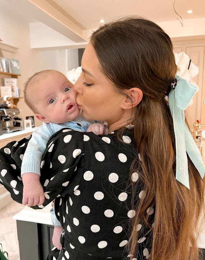 Louise Thompson was able to have Christmas at home with her baby boy