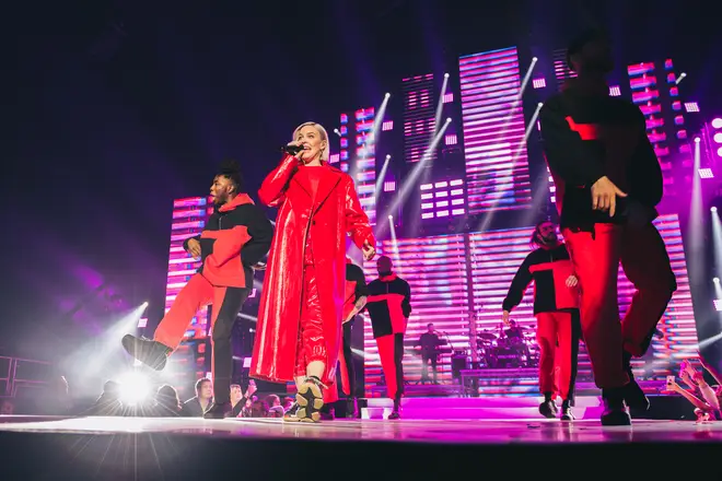 Anne Marie performing on stage at the Jingle Bell Ball 2018