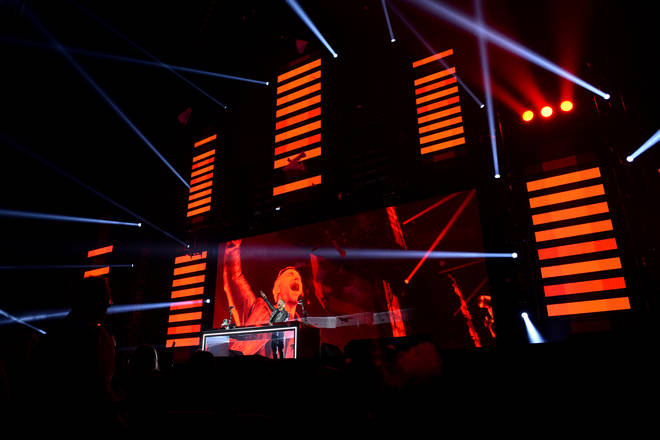 David Guetta on stage at the Jingle Bell Ball 2018