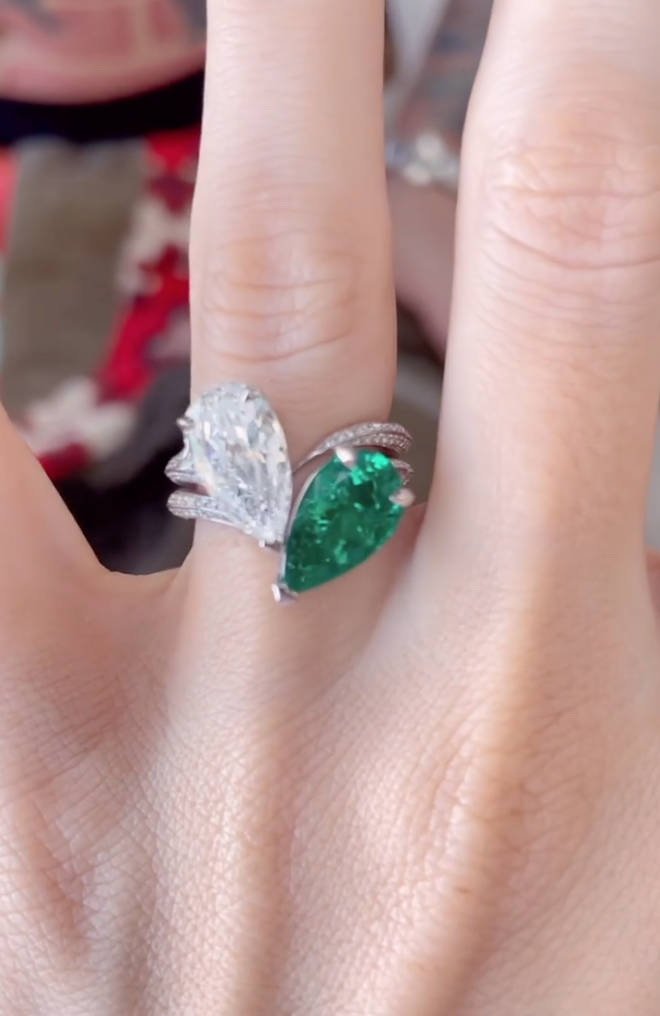 Megan Fox's engagement ring incorporates two stones