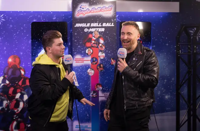 David Guetta and Sonny Jay backstage at the Jingle Bell Ball 2018