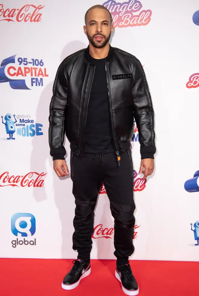 Marvin Humes steps onto Jingle Bell Ball red carpet 2018