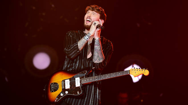 James Arthur performing on stage at the Jingle Bell Ball 2018
