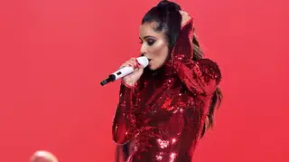 Cheryl on stage at the Jingle Bell Ball 2018