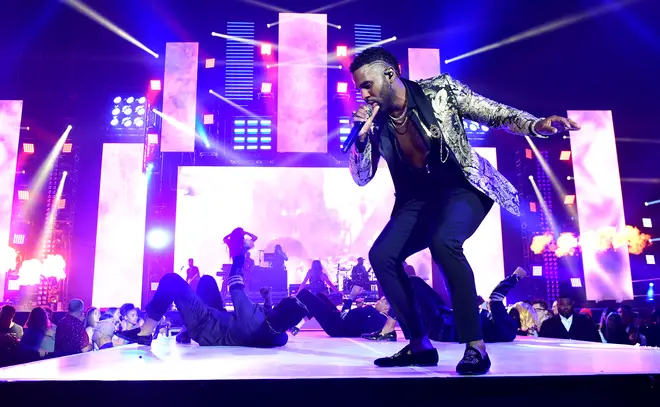 Jason Derulo on stage at the Jingle Bell Ball 2018