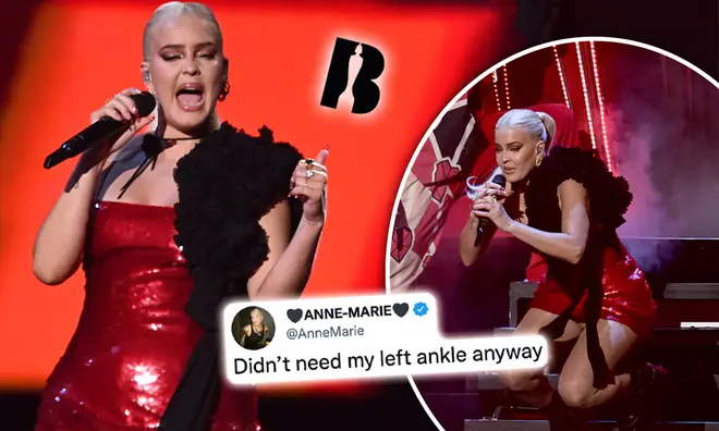 Fans support Anne-Marie after her mid-performance trip