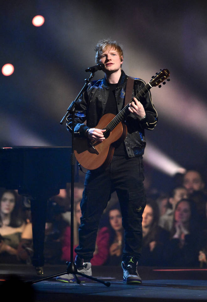 Ed Sheeran performed twice duringThe BRIT Awards