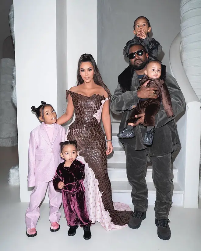 Kim Kardashian starred in a photo shoot with her kids – which Kanye has shared on social media