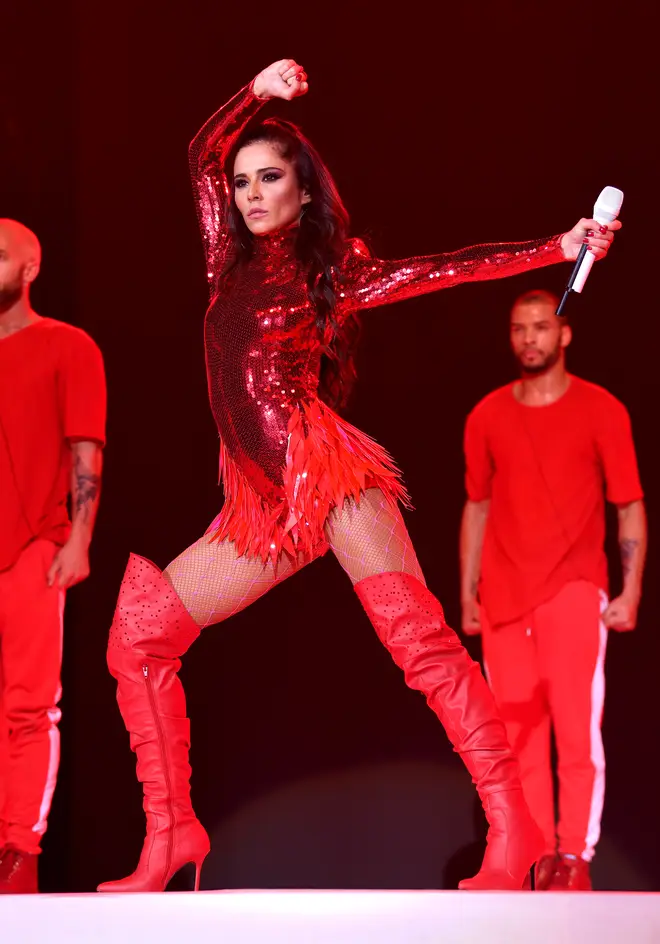 Cheryl on stage at the Jingle Bell Ball 2018