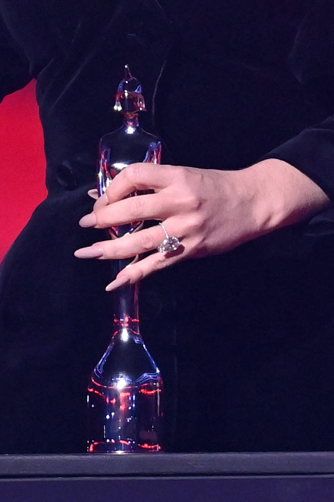 Adele showed off a huge ring at the BRIT Awards