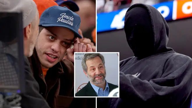 Pete Davidson's director friend Judd Apatow poked fun at Kanye West's Super Bowl look
