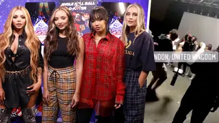 Footage of Little Mix filming their video for 'Think About Us' has surfaced