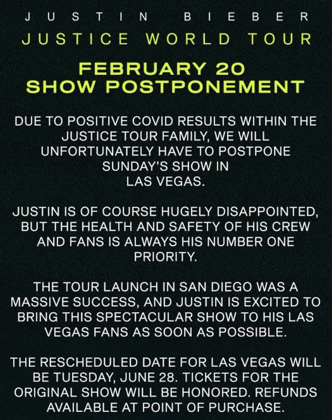 Justin Bieber Postpones US Tour Dates After Testing Positive For Covid-19 -  Capital