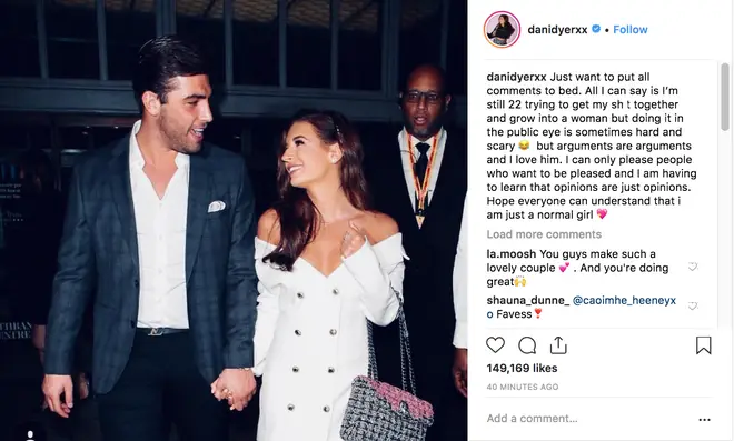 Dani Dyer explains about her short-lived split with Jack Fincham on Instagram