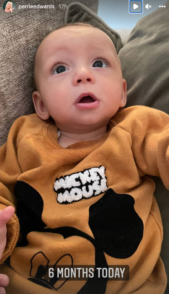 Perrie Edwards' baby boy Axel turned six months old