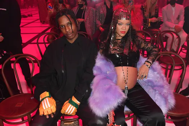 Rihanna and A$AP Rocky at Milan Fashion Week