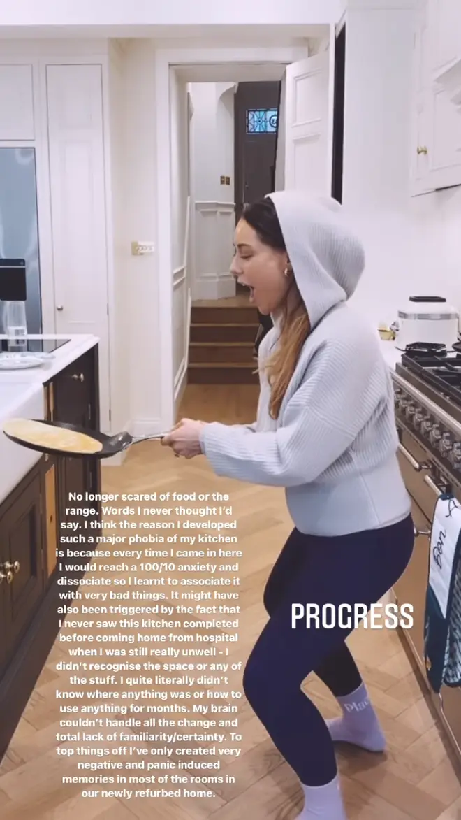 Louise Thompson said she's 'no longer scared of food'