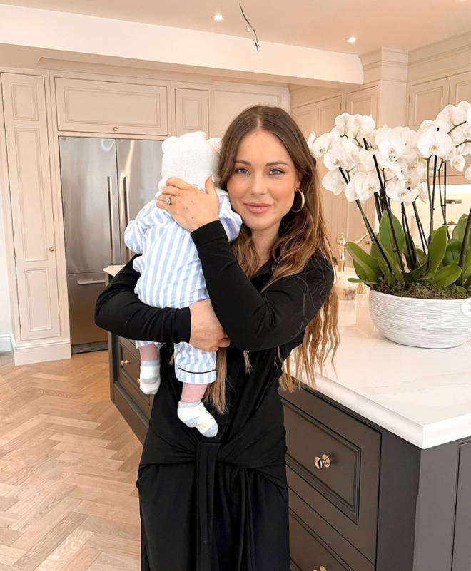 Louise Thompson gave birth to Leo in November