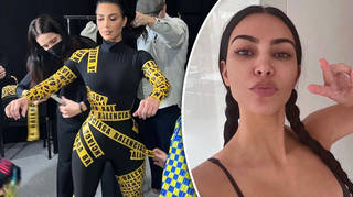 Kim Kardashian wore a caution tape-esque look