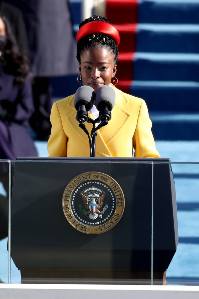 Youth Poet Laureate Amanda Gorman speaks during the inauguration of U.S. President Joe Biden
