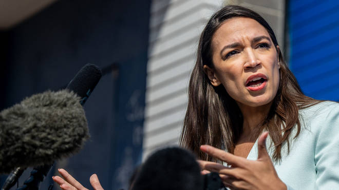 Alexandria Ocasio-Cortez speaks during a news conference