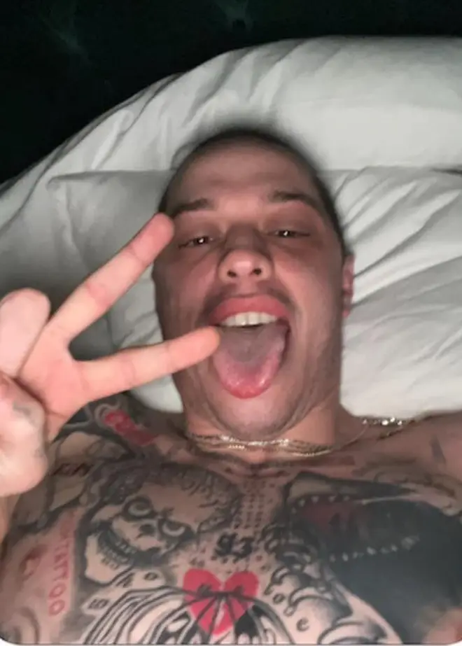Pete Davidson sent a picture of himself in bed with Kim Kardashian to her ex Kanye West