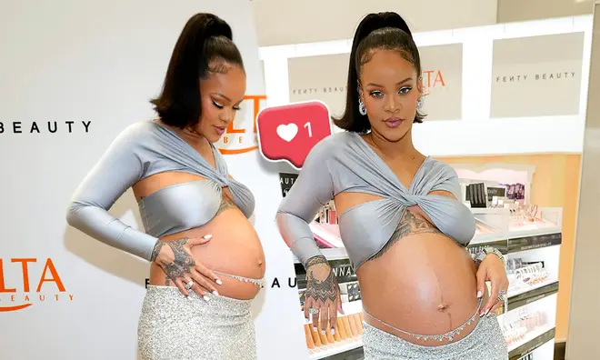 Rihanna has stepped out with an incredible silver co-ord outfit in the latest of her glam pregnancy looks
