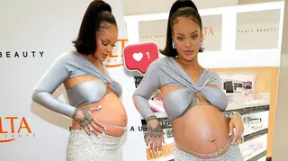Rihanna has stepped out with an incredible silver co-ord outfit in the latest of her glam pregnancy looks