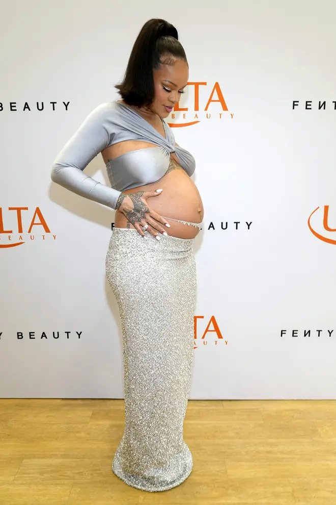 Rihanna was serving looks in her silver co-ord at the Fenty Beauty launch in LARihanna was serving looks in her silver co-ord at the Fenty Beauty launch in LA