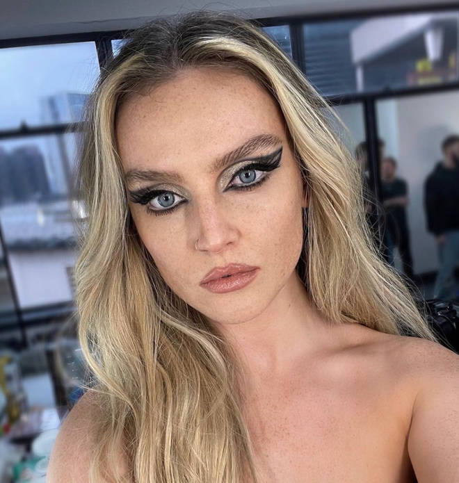 Perrie Edwards was given dramatic winged eyeliner for the tour visuals