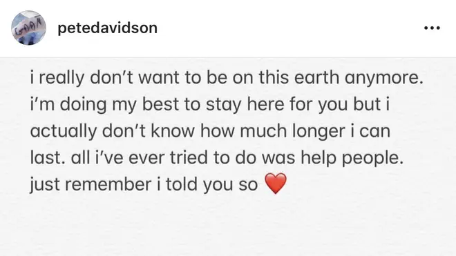 Pete Davidson deleted all social media accounts after this post.
