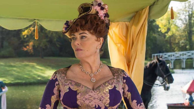 Polly Walker stars as Lady Featherington in Bridgerton season 2