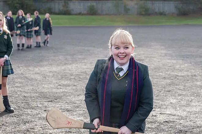 Nicola Coughlan stars as Clare Devlin in Channel 4's Derry Girls