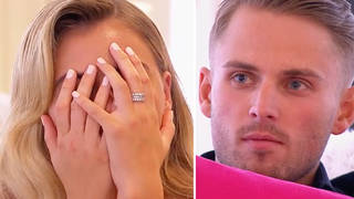 Ellie Brown and Charlie Brake argue during Love Island Christmas reunion