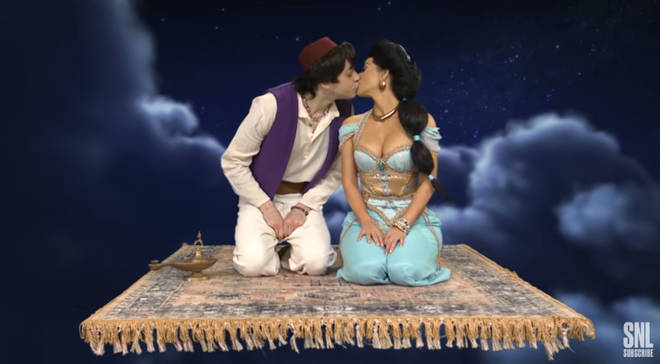 Kim Kardashian and Pete Davidson shared their first kiss on SNL