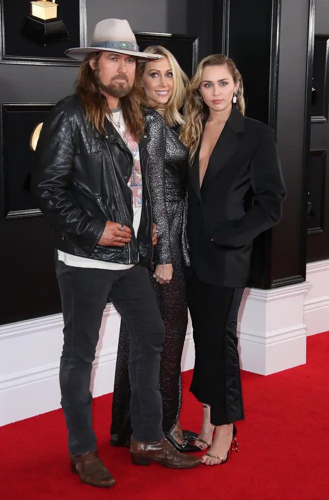 Billy Ray Cyrus, Tish Cyrus and Miley Cyrus