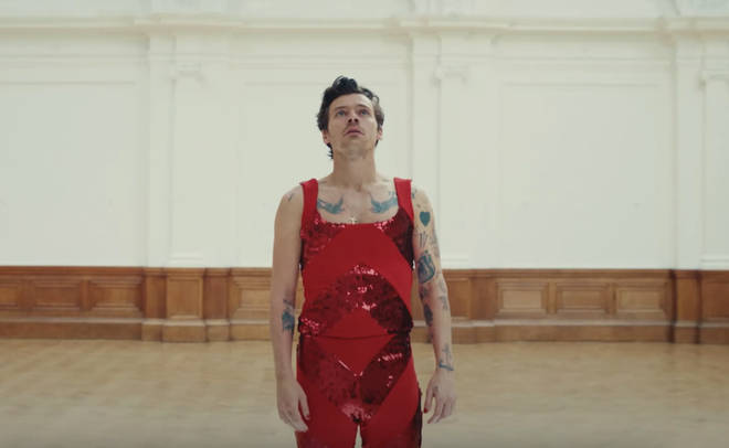 Harry Styles donned a sparkly red co-ord in the 'As It Was' music video