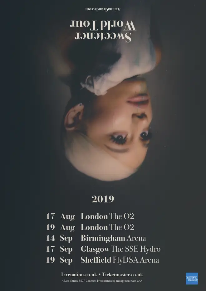 Ariana Grande will be performing these dates in the UK as part of her Sweetener World Tour.