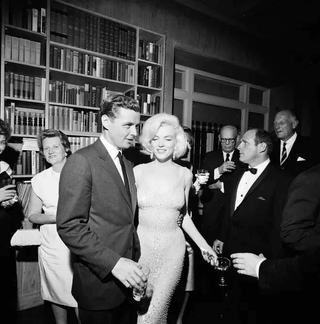 Marilyn Monroe wearing the iconic 1962 gown at John F Kennedy's 45th birthday