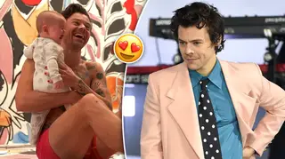 Harry Styles fawns over baby on the set of 'As It Was'