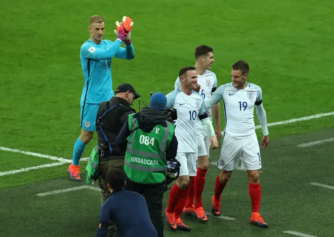 Wayne Rooney and Jamie Vardy played for England together