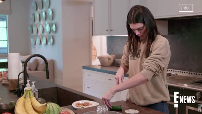 Kendall Jenner caused a stir with the way she cut cucumbers