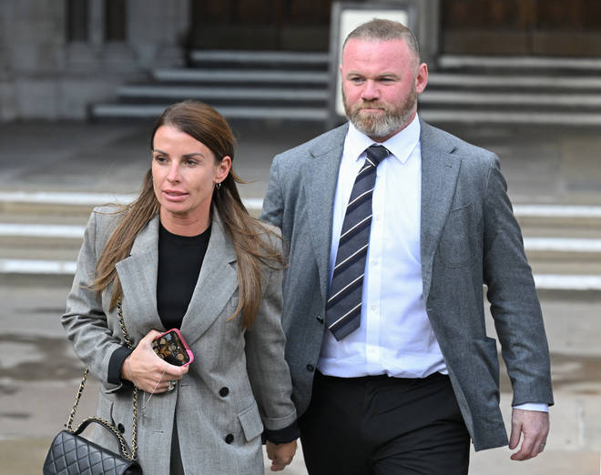 Wayne and Coleen Rooney arriving at Wagatha Christie trial