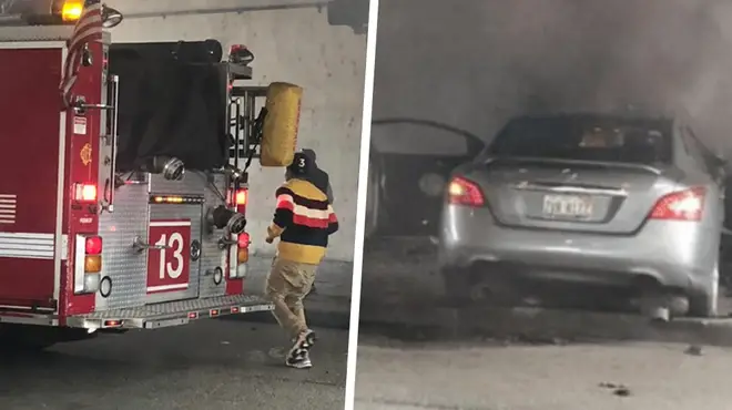 Chance The Rapper saves a man from a burning car